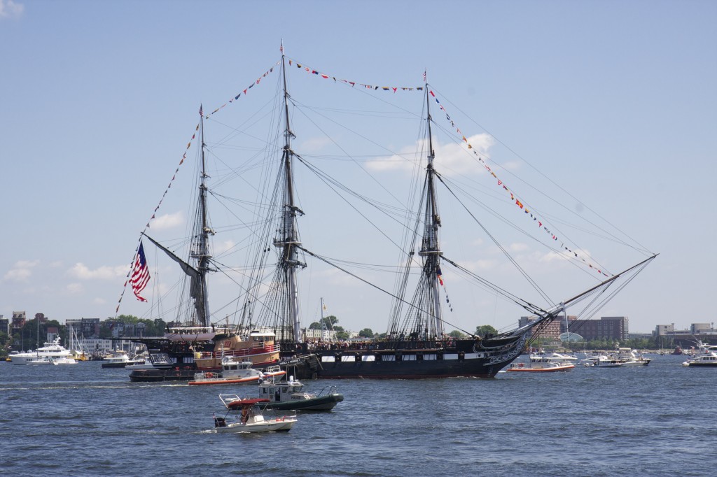 USS Constitution outbound