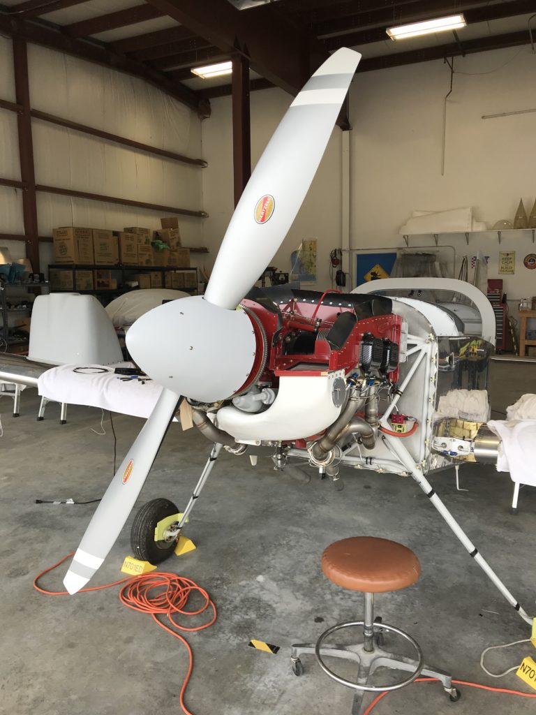 Prop safety-wired and spinner installed